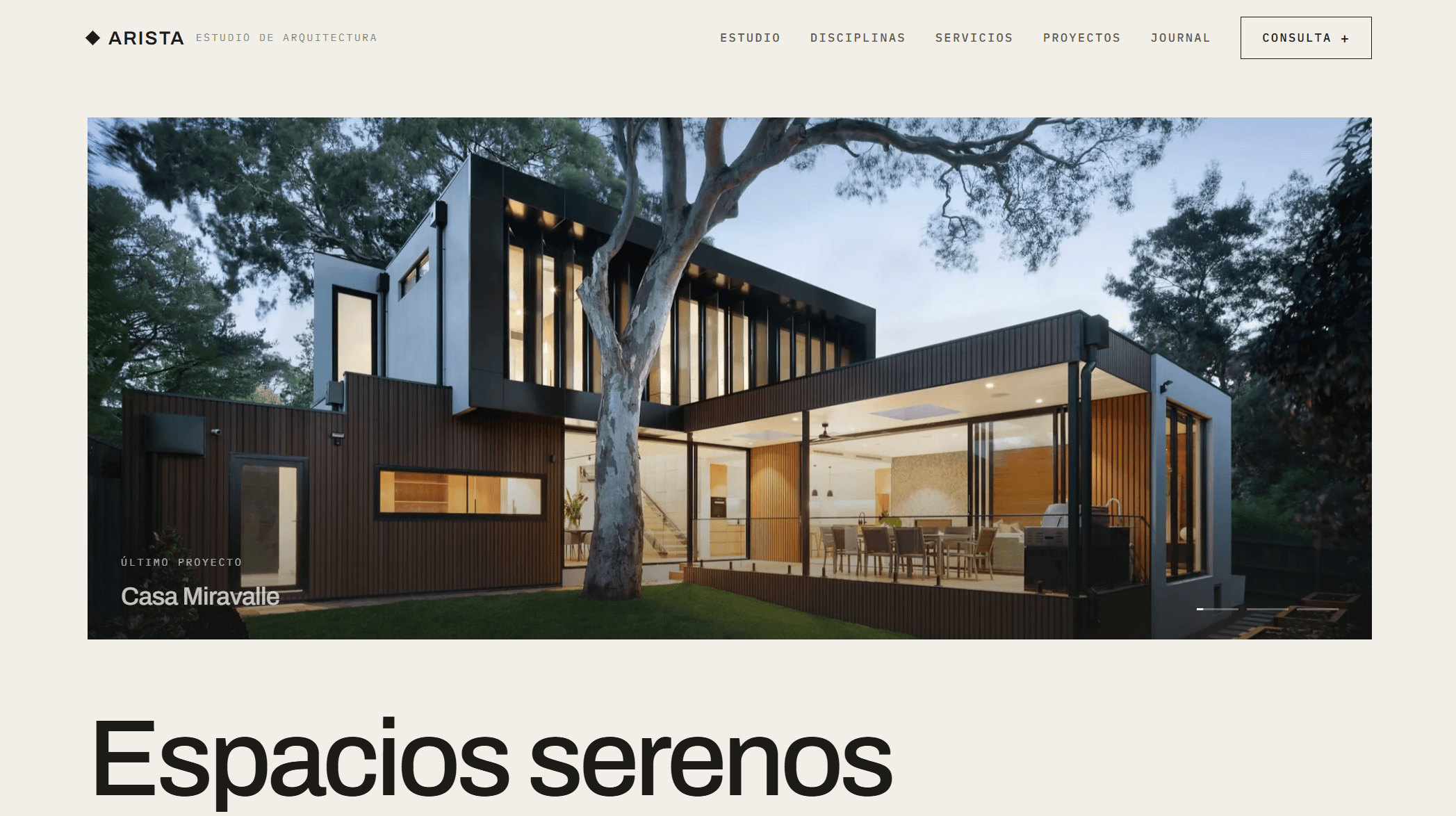 Vista previa de la demo Arista — estudio de arquitectura e interiorismo